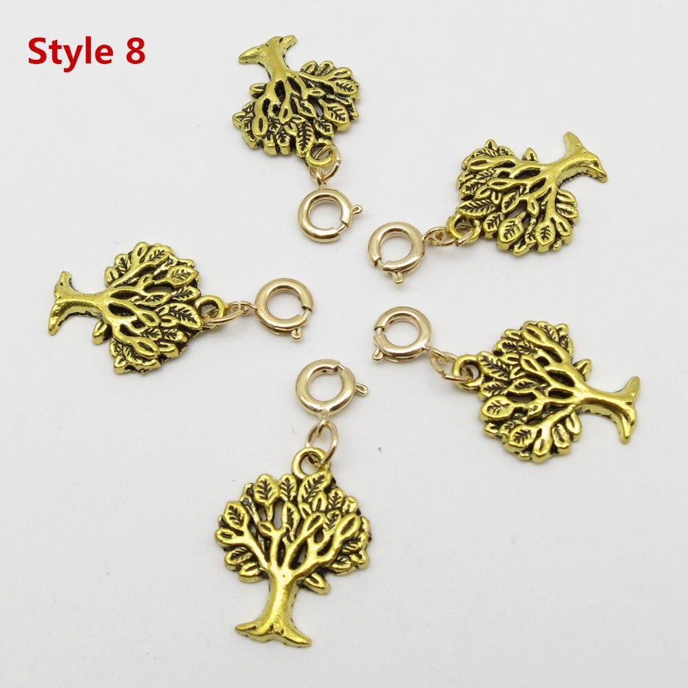 5 stks/pak shell boom DIY Charms haar vlecht dread dreadlock kralen clips manchetten ringen Gouden Sluitingen Sieraden dreadlock accessoires: 5pcs Style 8