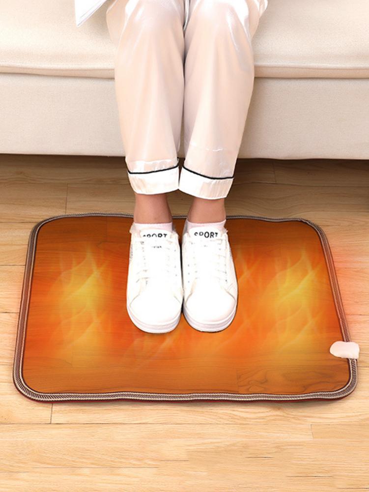 3 Sizes Office Heating Foot Mat Home Electric Heated Carpet Leather Heating Foot Mat Warmer Electric Heating Pads