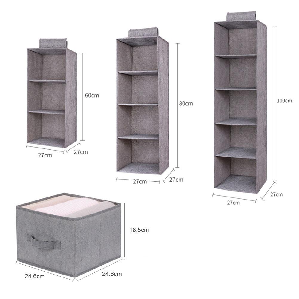 Clothes Storage Bag Interlayer Drawer Type Wardrobe Hanging Storage Bag Organizer Debris Storage Box Hanger #BW