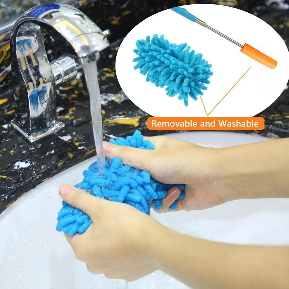 Telescopic Microfiber Dust Collector House Cleaning Feather Scalable Duster Dust Microfiber Tabletop Chenille Brush Cleanin F5M8