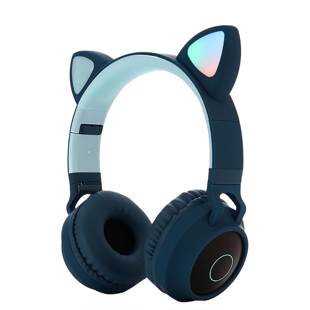 -selling cat ear style ladies gaming wireless bluetooth headset wear bluetooth headset to enjoy unlimited music#30: Green