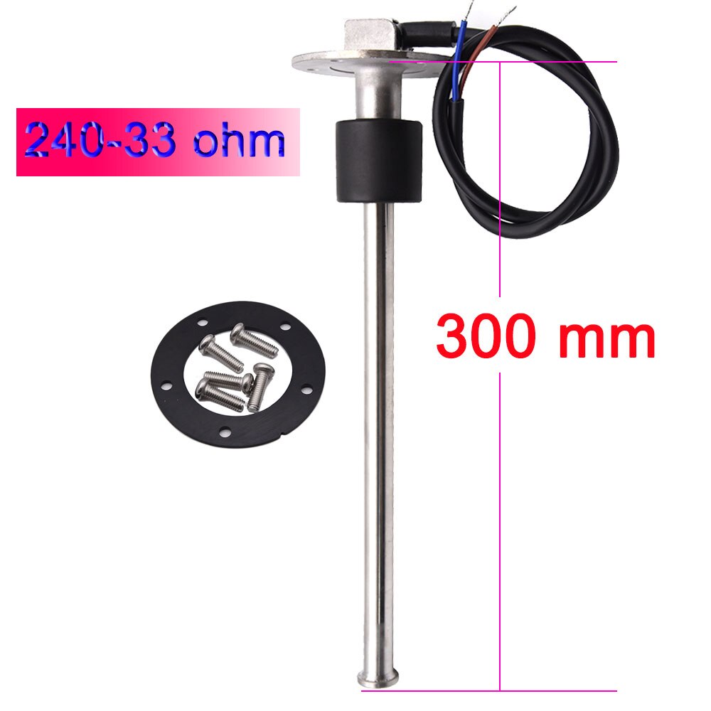 Olje væske tank drivstoff vannnivå sensor båt drivstoff sende enhet marine lastebil bil rv måler sensor 0-190 ohm rustfritt stål 300mm: 300mm 240-33 ohm
