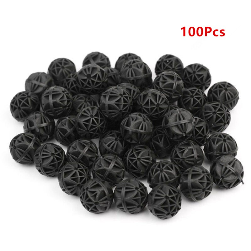 100 stk/parti bærbare akvarie bio bolde filter medier våde tørre koi akvarium dam rev til luftpumpe canister clean 16mm: Default Title