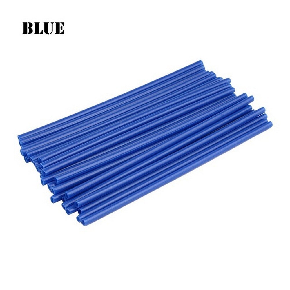 36Pcs/Pack Plastic Bike Wheel Spoke Protector Colorful Motocross Rims Skins Covers Off Road Bike Guard Wraps Kit: Blue