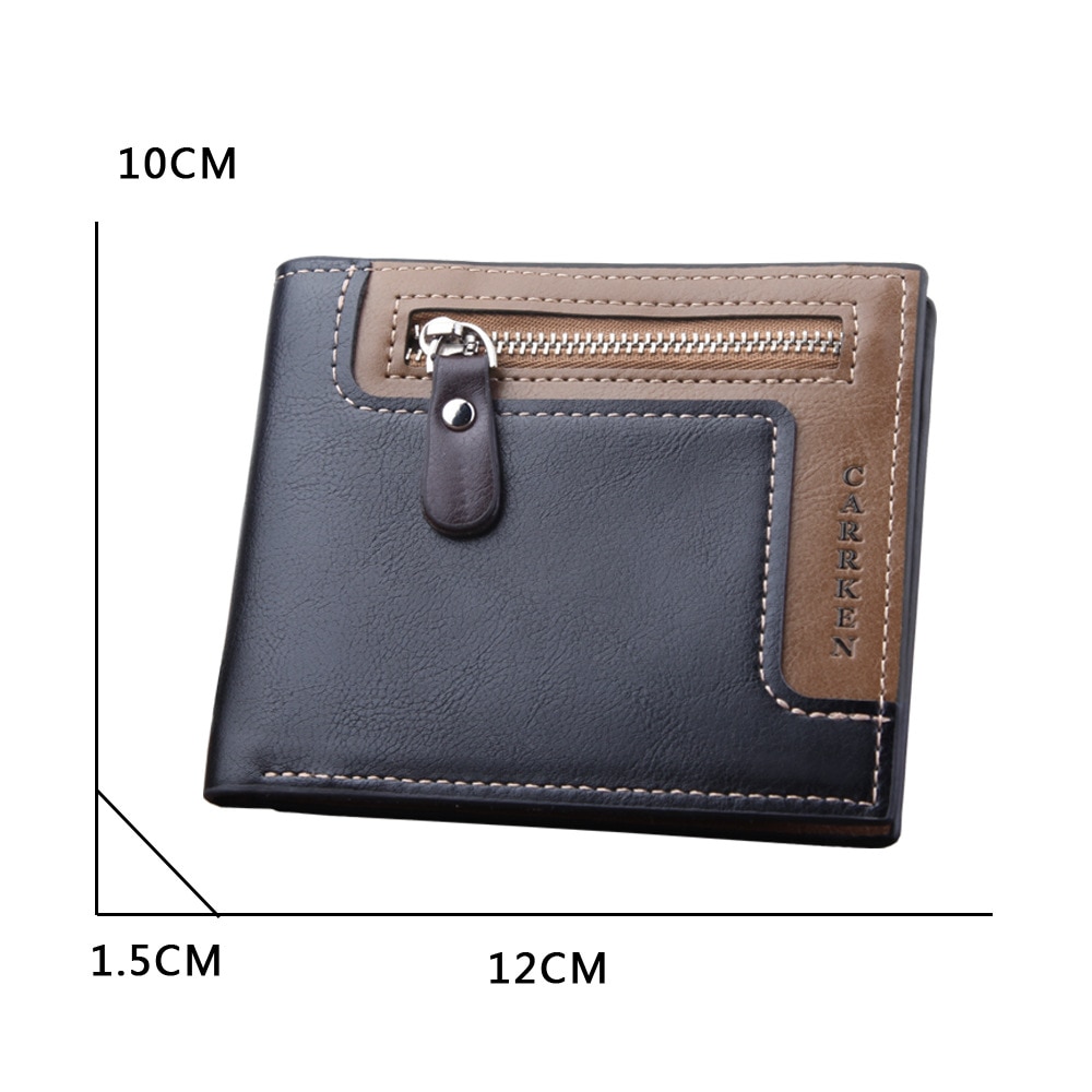 ¡Novedad de ! Cartera Catei Karrui para hombre, billetera corta con cremallera, billetera para hombre con Clip para dólar de EE. UU., billetera Retro de cuero PU, billetera informal suave