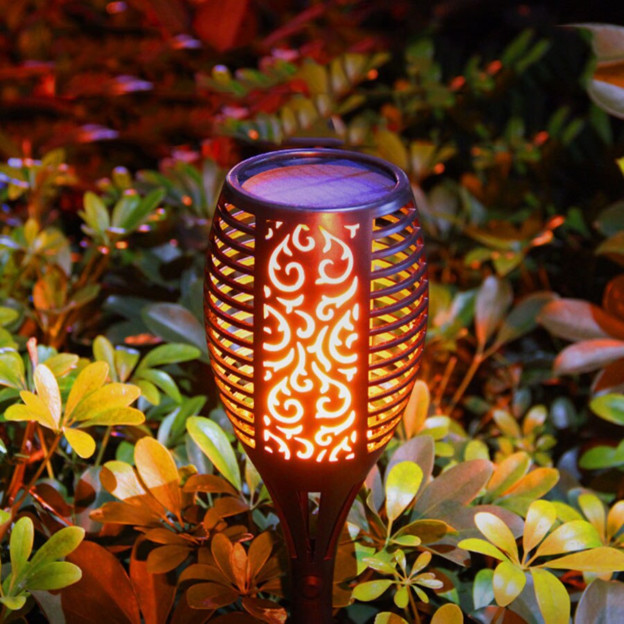 Solar powered flame flickering fakkel lys utendørs vanntett dans flame solar lights hage gjerde sti tiki fakler lampe