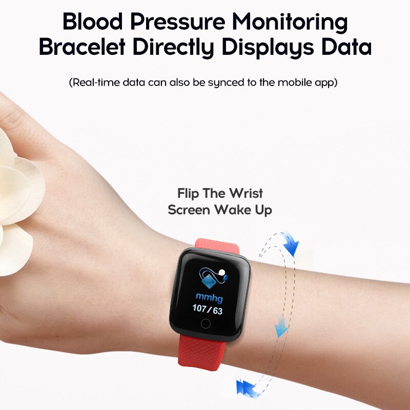 116 plus smart armbånd fitness tracker skridttæller fitness armbånd blodtryksmåling pulsmåler smart band