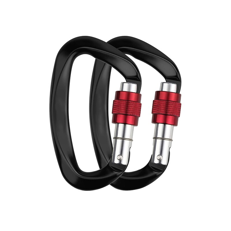Multifunctional Gadget Rescuing Climbing Carabiners 2pcs Aluminum Locking Carabiner Clip Rock Climbing Tool D-Shaped Buckle