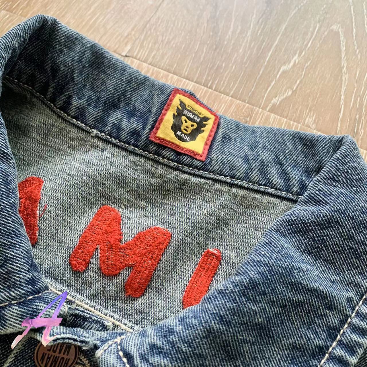 2022ss Human Made Jacket Embroidered Polar Bear Washed Retro Denim Jackets for Men Women