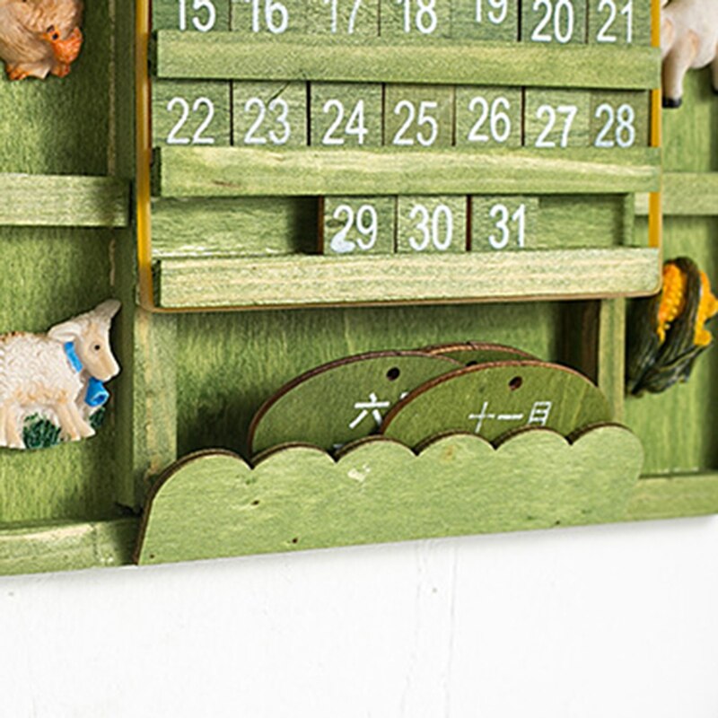 Mini calendrier mural en bois, petit calendrier en bois, décoration nordique, style méditerranéen, pour le bureau