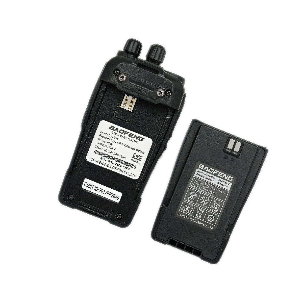 BAOFENG UV-6 Radio bidirezionale 136-174Mhz 400-480MHZ UHF VHF 8W Power HAM Radio ricetrasmettitore e PTT auricolare viaggi escursionismo campeggio