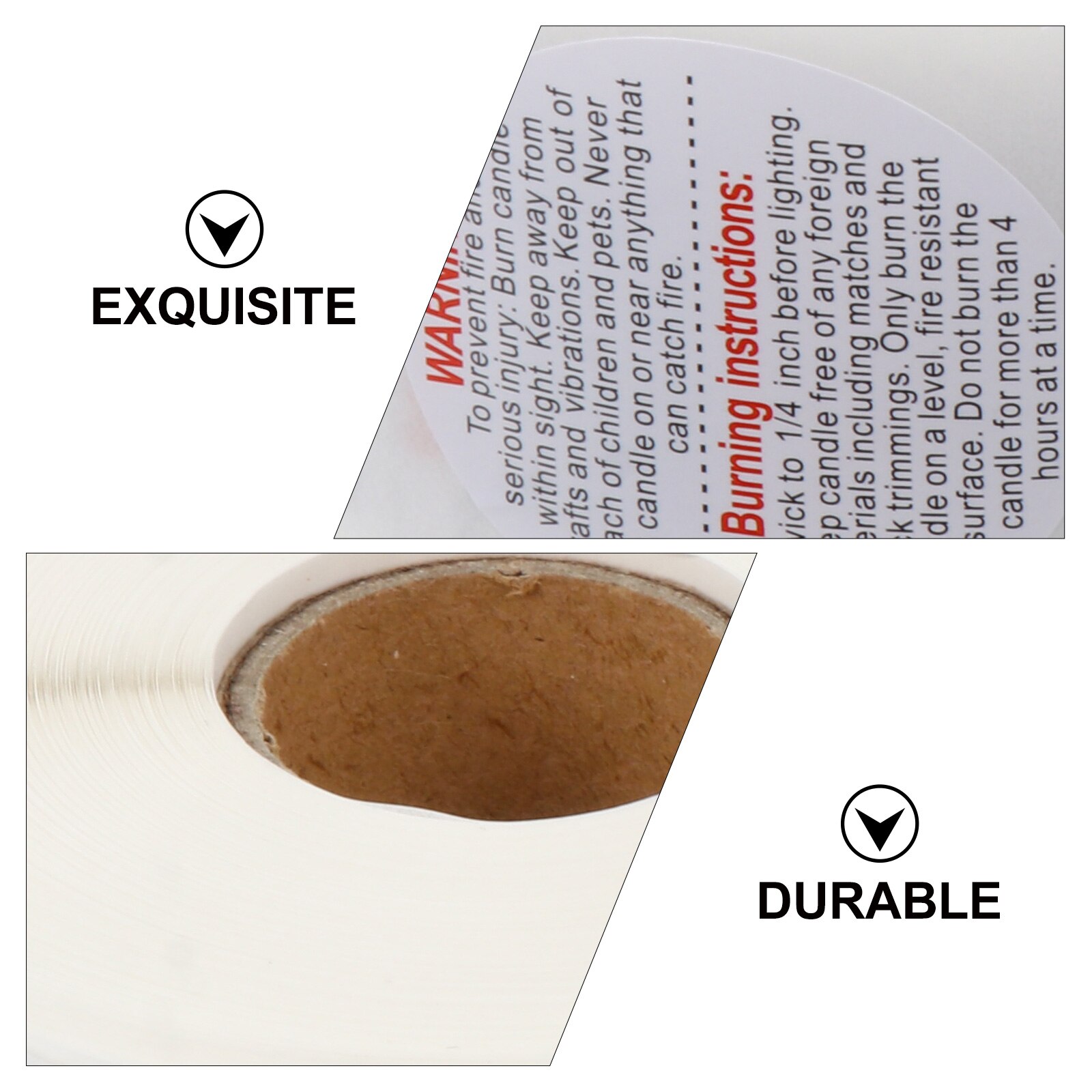 1 Roll Candle Warning Labels Wax Melting Safety Stickers Candle Safety Decal Candle Making Sticker Candle Warning Label
