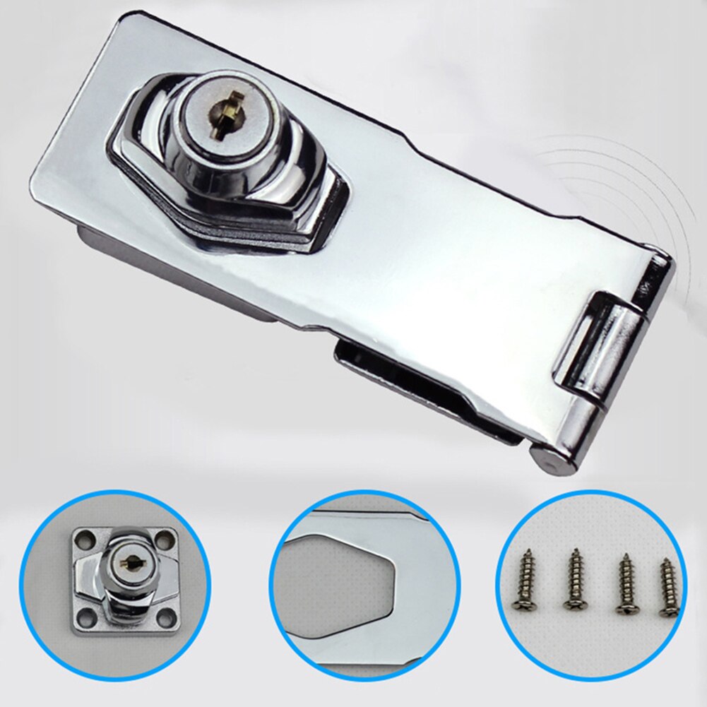 Plating Self Locking Security Hasp Staple Lock 2.5/3/4 inch StainlessSteel 2 Key Cabinet Lock Drawer Padlock Door/Shed/Gate Lock