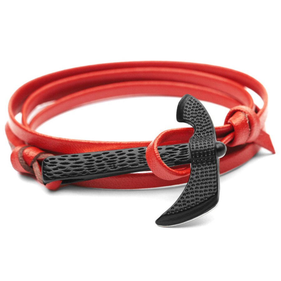 Axt Kopf Anker Manschette Armbänder Männer Überleben Seil Kette Paracord Armbinde Männlichen wickeln Metall Sport Haken