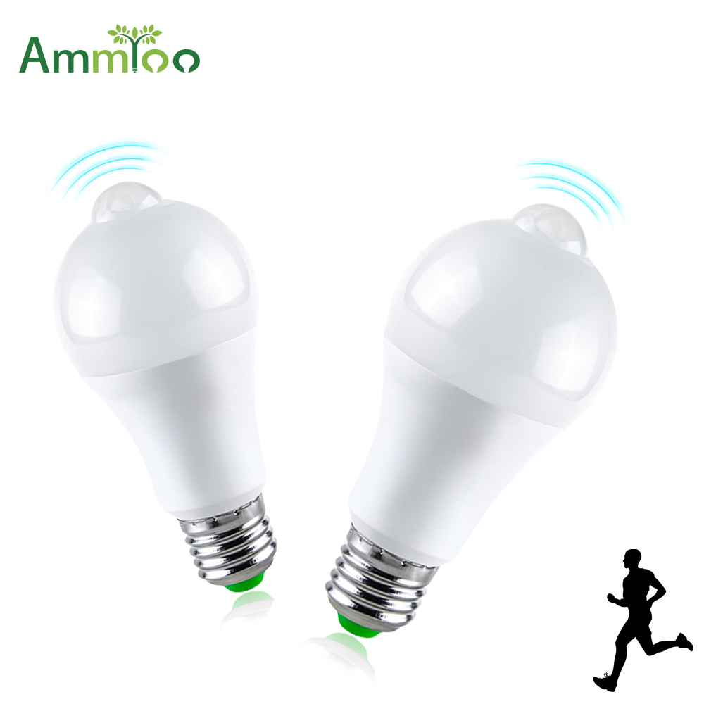 Ammtoo E27 B22 Led Pir Motion Sensor Nacht Licht 110V 120V 220V 12W 18W Sensor lamp Lamp Voor Trap Hal Noodverlichting