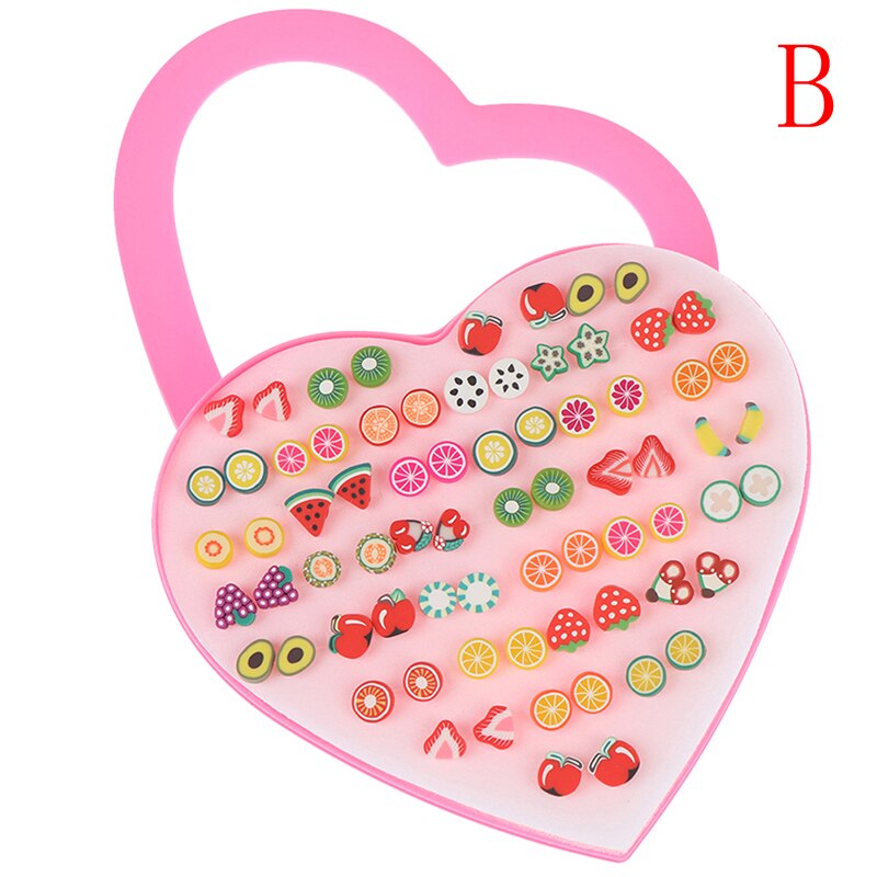 Juego de 36 pares de pendientes de arcilla polimérica para mujer y niña, aretes de dibujos animados hechos a mano, Kits de aseo: 2