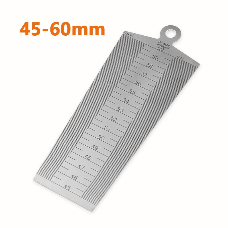 SONGJIATE stainless steel gap ruler straight steel ruler tapered ruler aperture gauge: 45-60mm