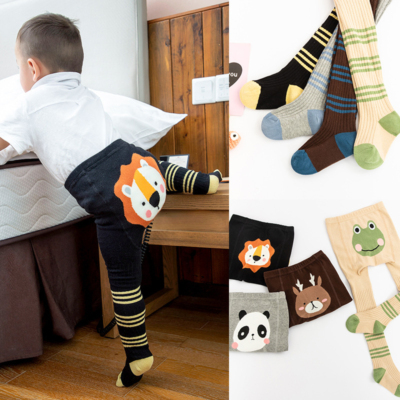 Baby Baumwolle Strumpfhosen Mädchen Rippe Kleinkind Strumpfhosen freundlicher Jungen Frühling Und Herbst Gestrickte Ebene Gedruckt Strumpfhosen Baby Zubehör