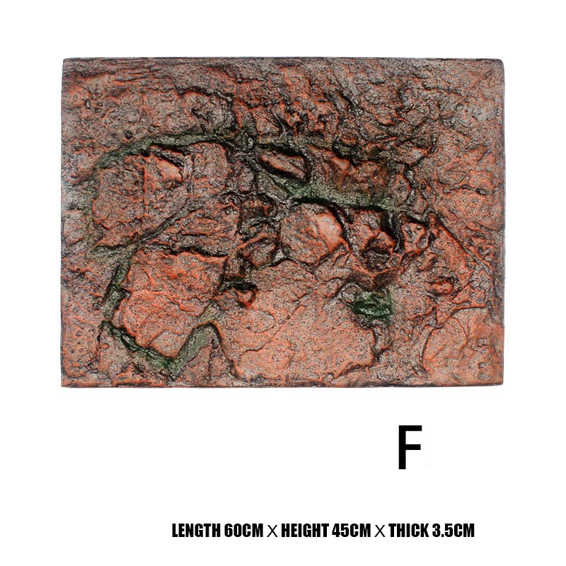 3D Foam Rock Stone Aquarium Background Board Decor Foam Board for Reptile Fish Tank 60x45cm YE: f