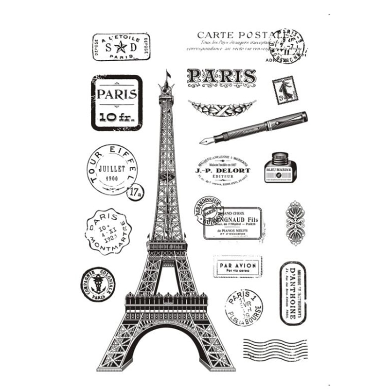Francja paryż znaczki pocztowe znaczki Effiel wieża znaczki karty stemple rzemieślnicze wyczyść pocztówki dekoracyjne znaczki