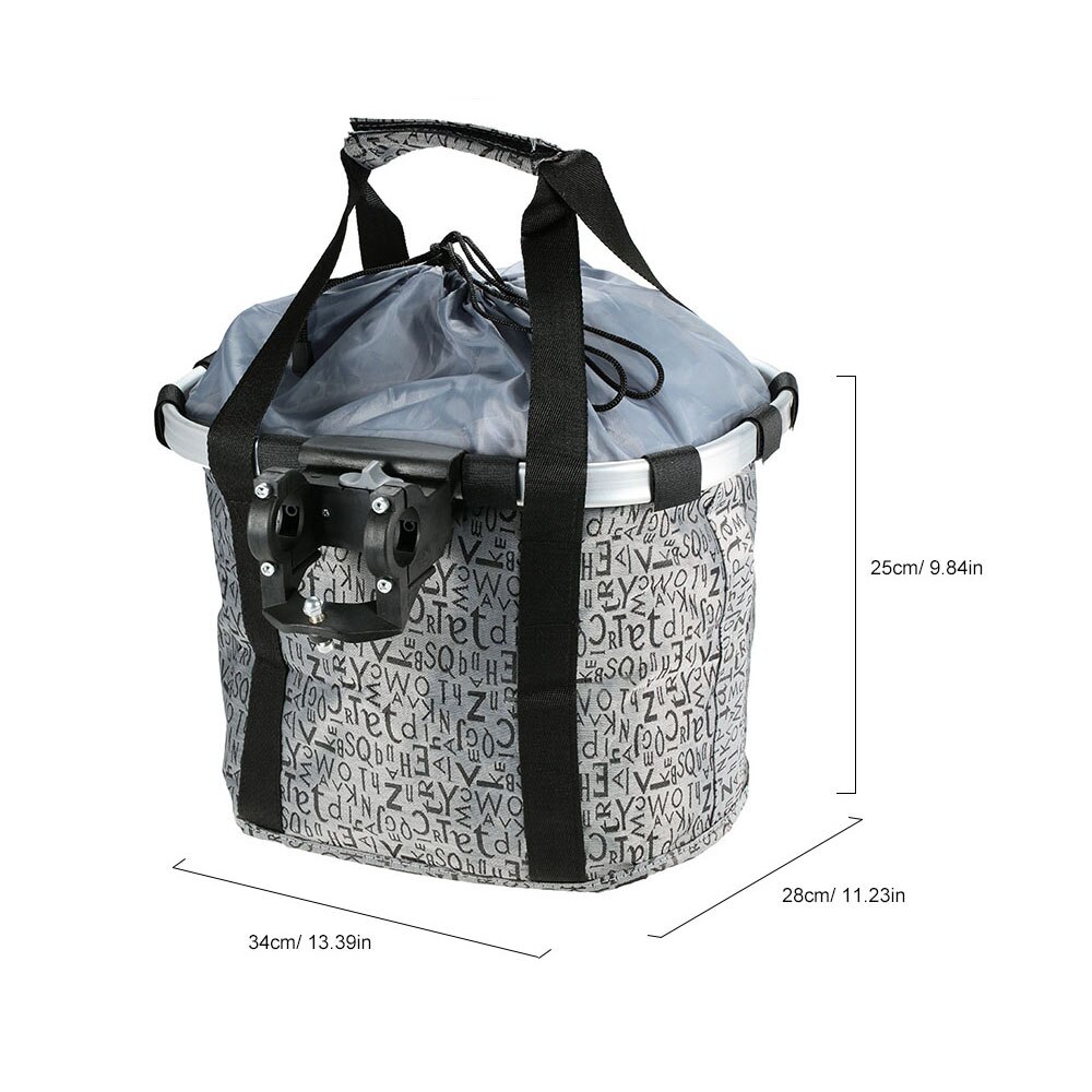 Aluminum Alloy Bicycle Basket Pouch Bike Bags Bicycle Front Bag Pet Carrier Cycling Top Tube Frame Front Carrier Bag: Grey style 1