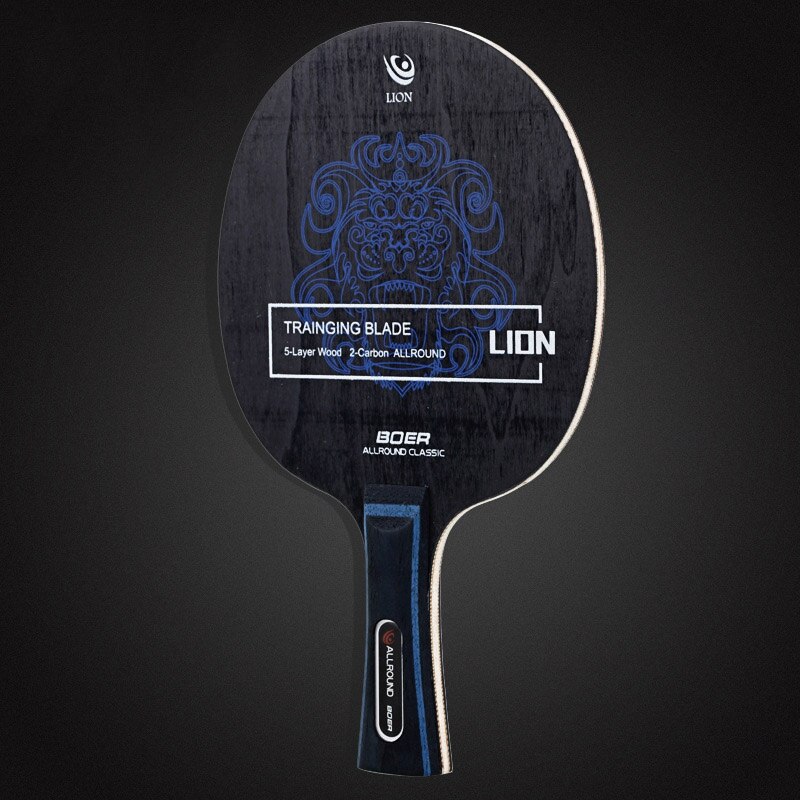 BOER-raqueta de Ping Pong con agarre largo, Grupo Aryl ligera y fibra de carbono, hoja de tenis de mesa de 7 capas
