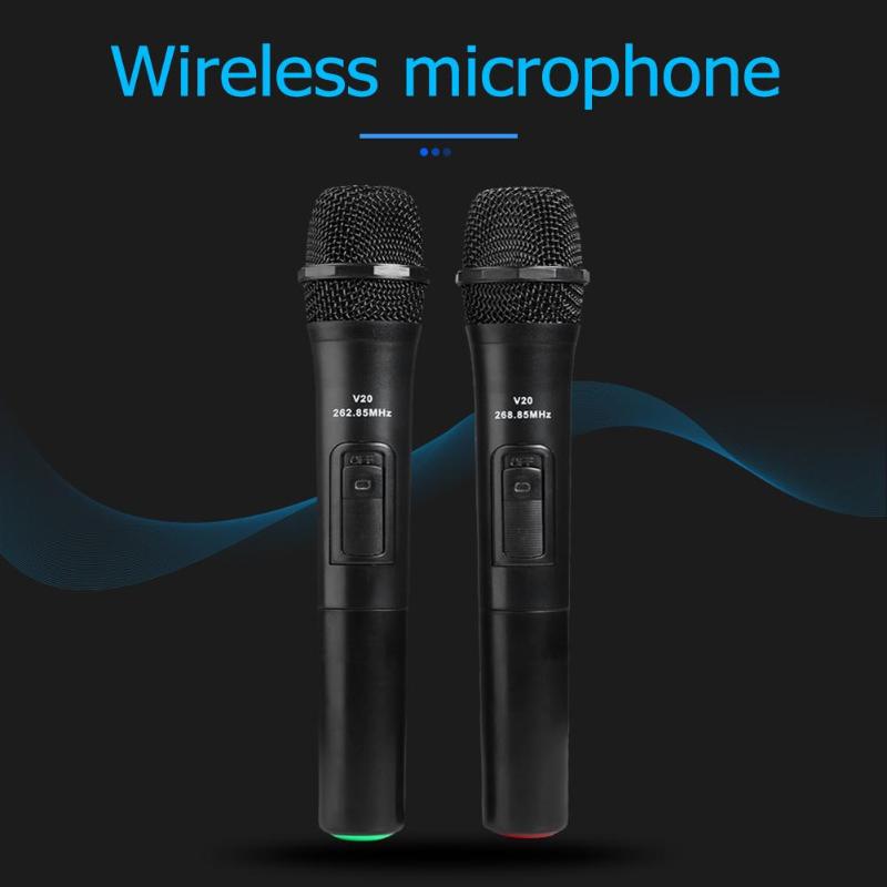 2Stck 268,85 Mhz/262,85 Mhz Clever kabellos Mikrofone für Studio Aufnahme Karaoke Handheld Karaoke Mic mit USB Empfänger schwarz