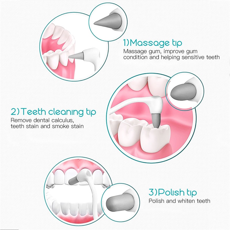 5 in 1 elektrisk ultralyd sonisk sød tandskaler tandsten fjerner renere pletter tandsten værktøj