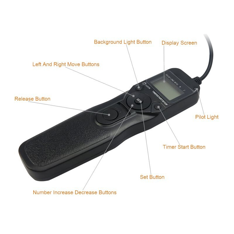 Shoot MC-DC2 LCD remote shutter timer for Z7 D750 D3100 D5000 D7000 D90 D3300 D5100 digital SLR camera