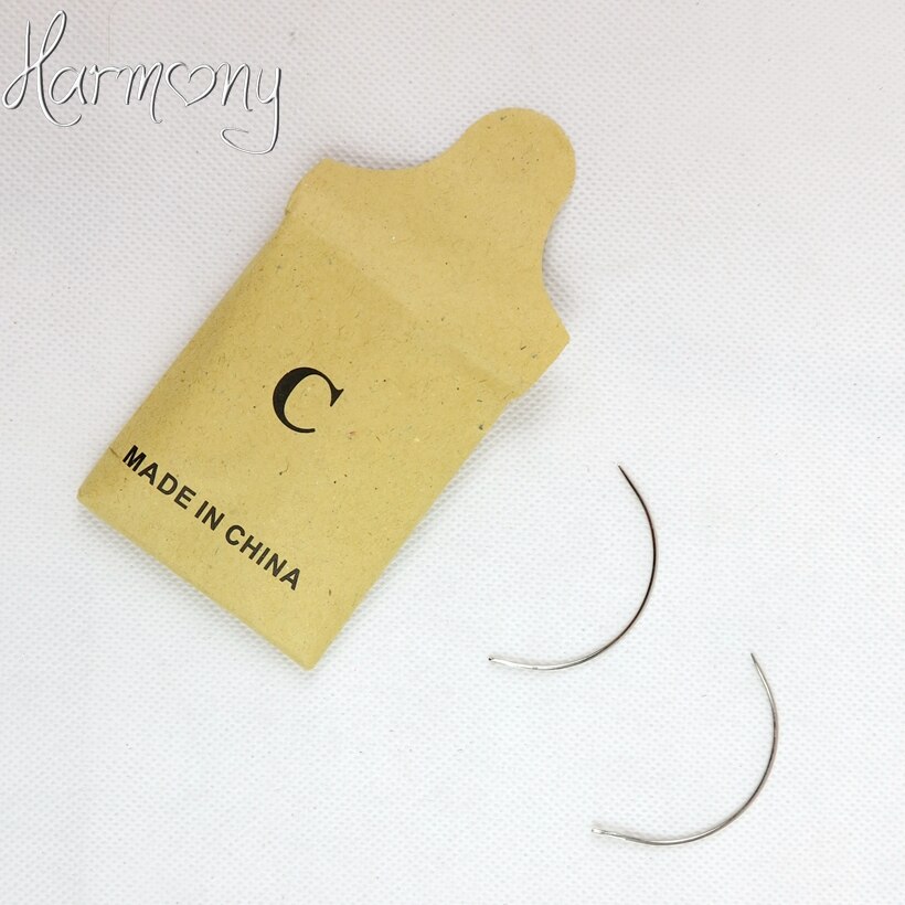 12 Stuks Lange C Type Gebogen Naalden Haar Weven Draad/Naalden Voor Hair Extension Tool Gewone kleine Packet