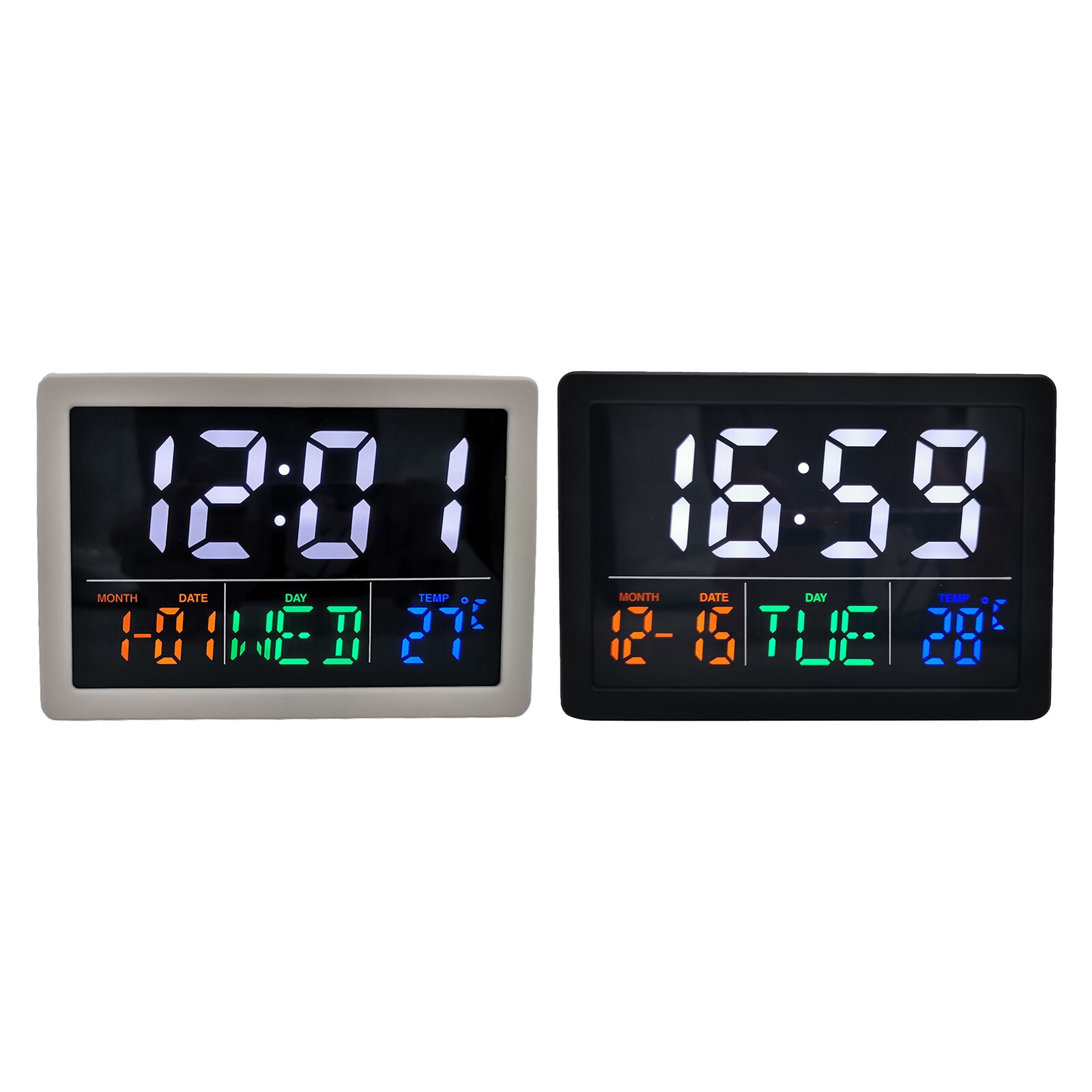 Digital Alarm Clock Time Temperature Date Humidity Display Bedside Clock -10～+50℃ Range Study Decors for Family
