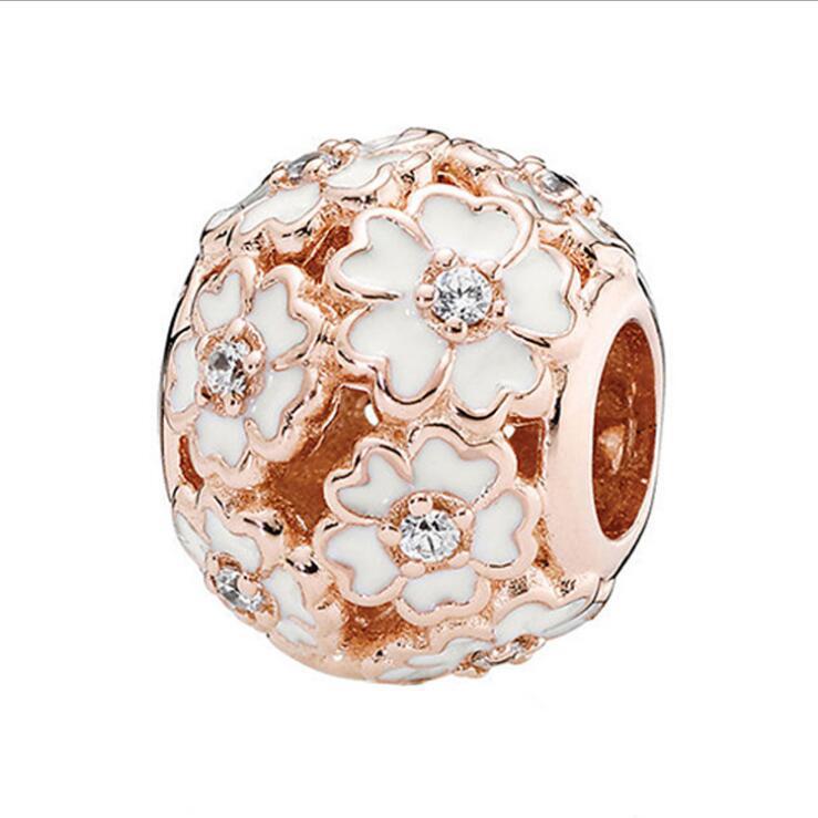 925 Sterling Zilver Kraal Fit Armband Magnolia Kralen Diy String Decoratie Rose Gold: Amber