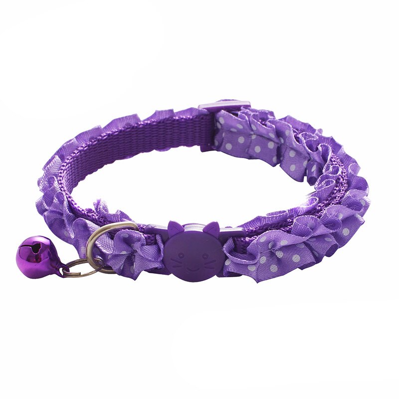 Adjustable Buckle Collar For Cat Puppy Pet Supplies Lovely Cat Dog Lace Collar With BellCat Dog Accessories Small Dog Chihuahua