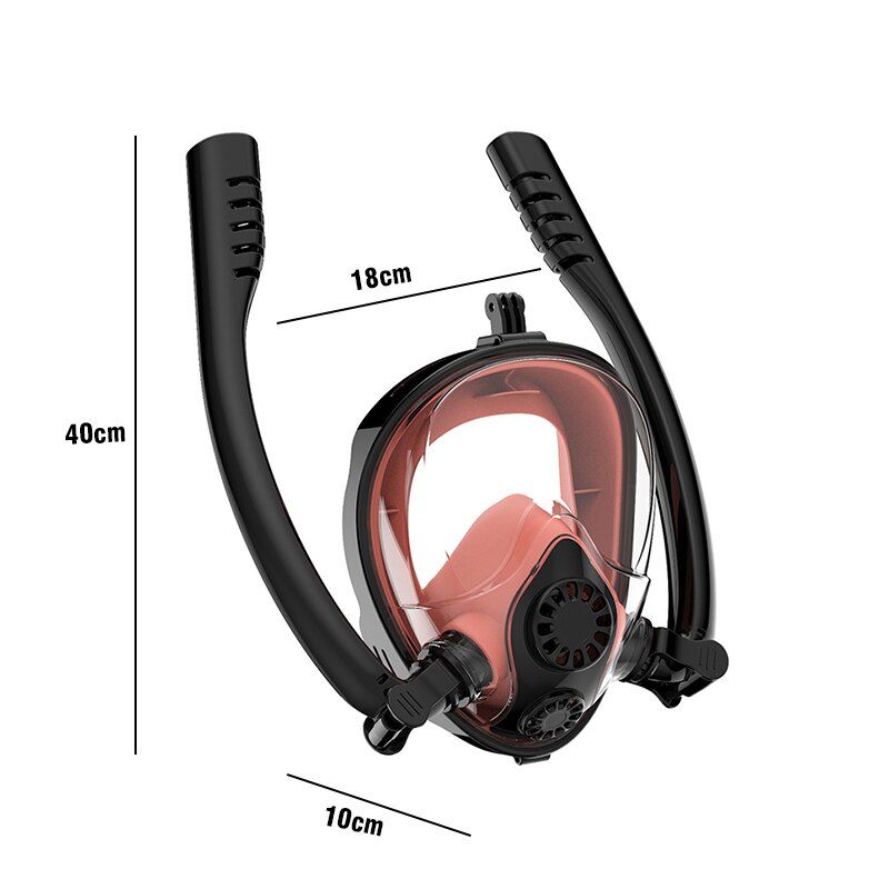 Waterproof Underwater Full Face Diving Mask Anti Fog Dual-tube Swimming Snorkel Equipment