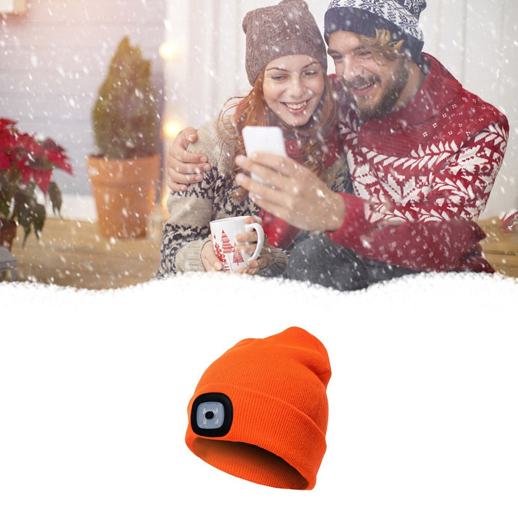 Led Light Hat Portable Lamp Lighting Caps Night Lighting Outdoor Activities Beanies Warm Knitting Caps