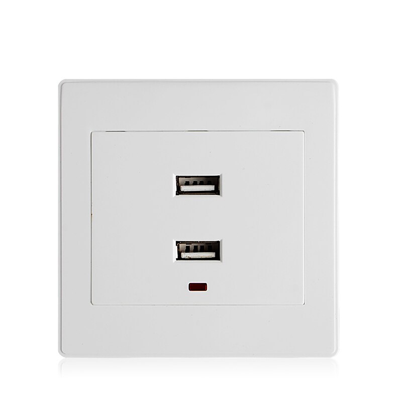Dual USB Wall Socket Charger AC/DC Power Adapter Plug Outlet Plate Panel White
