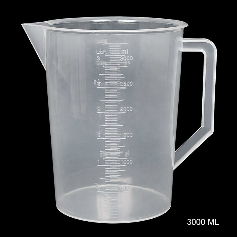 Vaso de medición graduado de plástico transparente, vaso de medida transparente para hornear, recipiente para jarra, herramienta para hornear: 3XL 3000ml