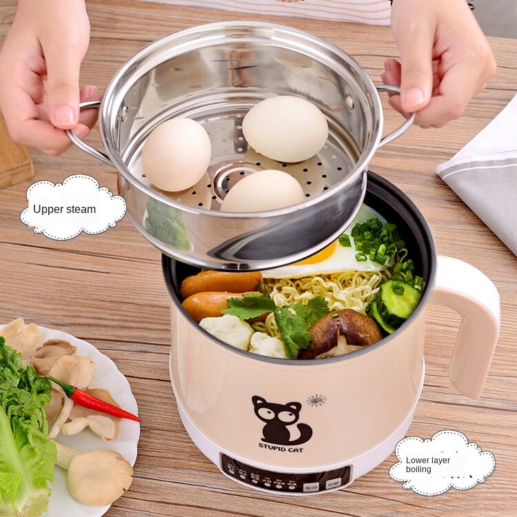 Electric Heat Pan Multi-Function Household Mini Noodle Cooking Small Pot Electric Cooking Pot 110V