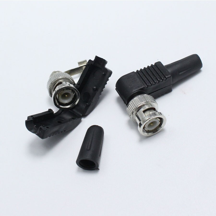 BNC Male Plug Bend Connector Adapter to Coaxial Cable