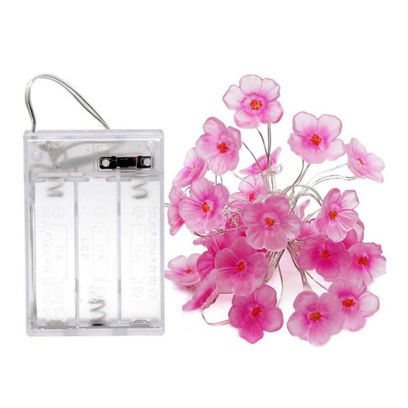 TIKLEE 30LEDS luces de cadena de hadas de flor de cerezo lámparas de cadena de flores rosas batería para decoración de guirnalda de Navidad al aire libre