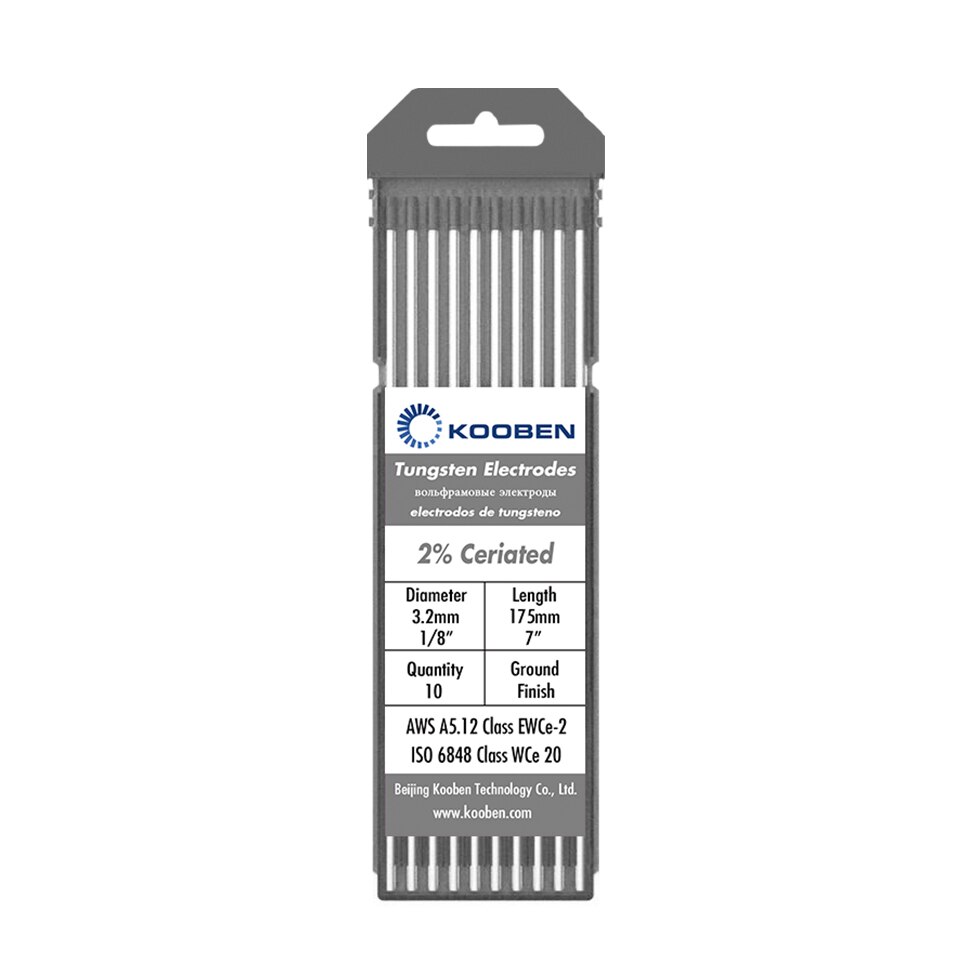 Electrodos de tungsteno WC20, 1,0, 1,6, 2,4, 3,2mm x 175mm, soldadura gris, electrodos de tungsteno