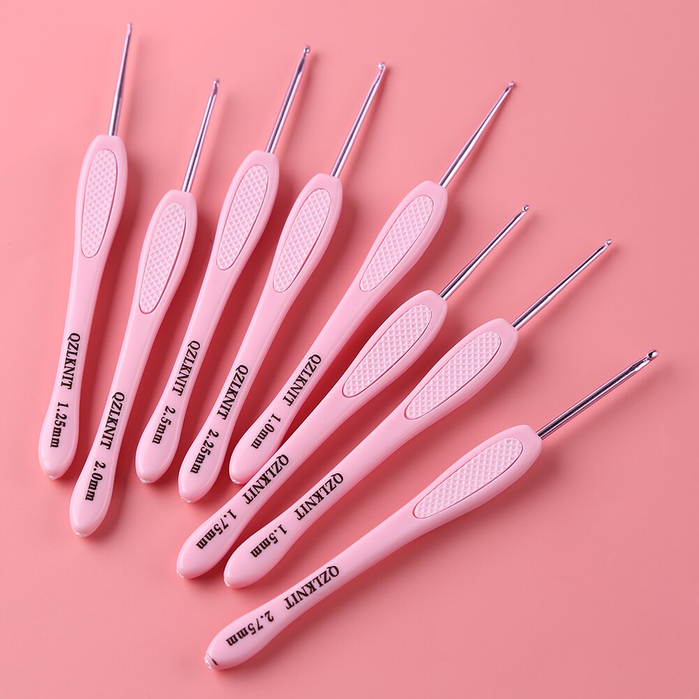 8Pcs Crochet Hook Set Plastic Handles Aluminum Knitting Needles Weave Craft Yarn Crochet Needles Knitting Sewing Tool 29