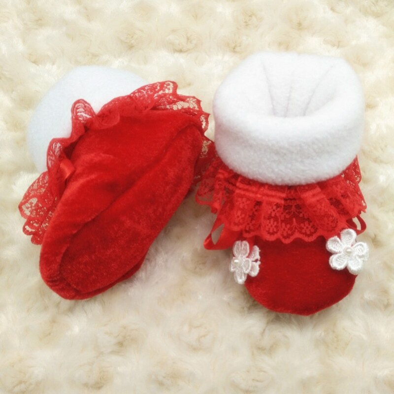 Dollbling Pure Kleur Wandelschoenen Katoen Zool Boog Girls'Walking Schoenen Comfortabel Warm Kant Hoogwaardige Wandelschoenen