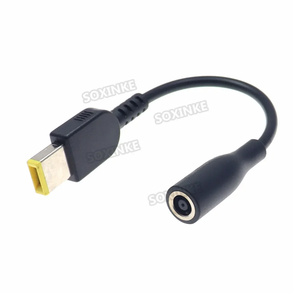 Cable adaptador para ordenador portátil, enchufe cuadrado a 4,5x3,0mm, 5,5x2,1mm, 7,4x5,0, 7,9x5,5mm, Cable convertidor de cargador de energía CC hembra para Lenovo hp: Marrón