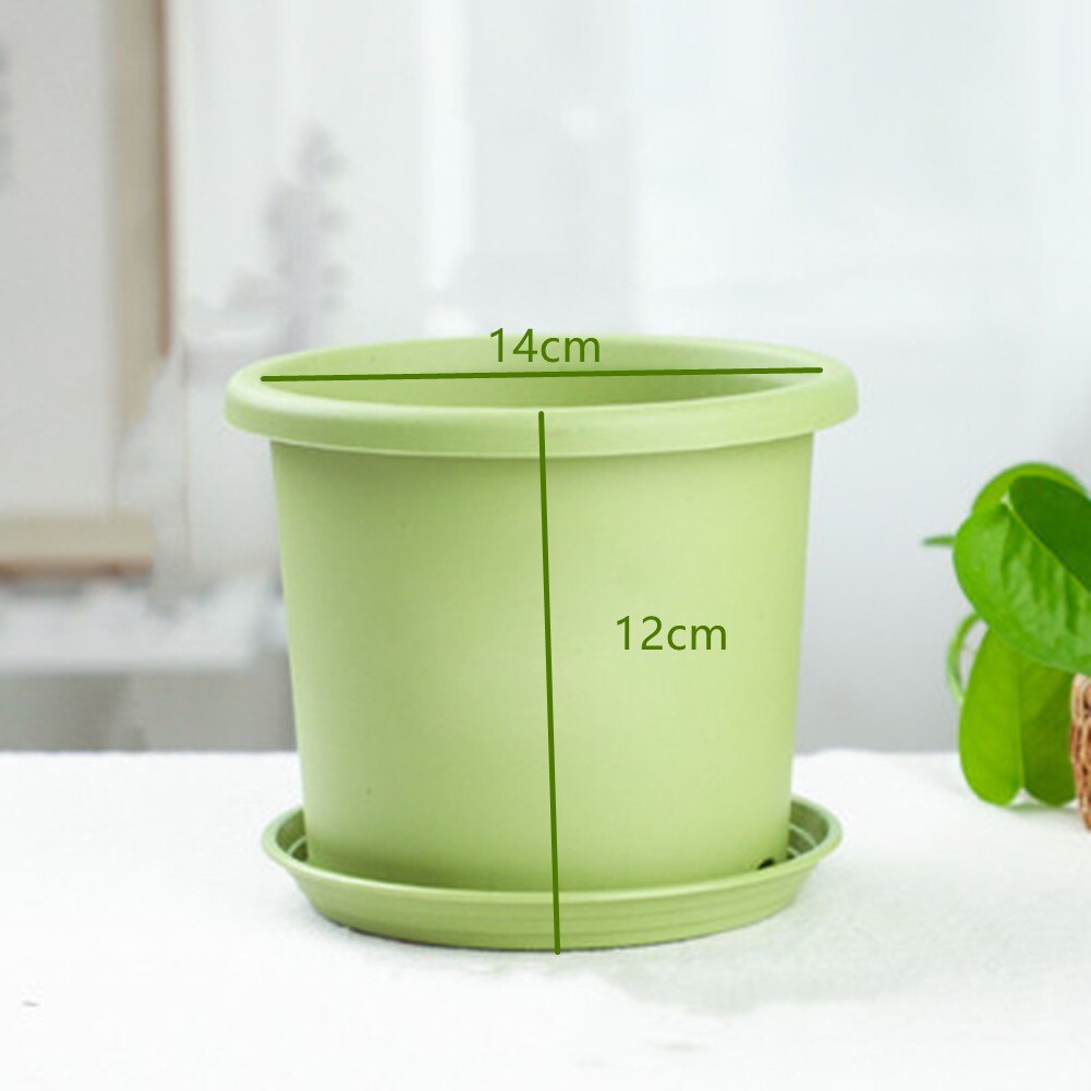Havearbejde potteplante dyrkning stor urtepotte 12cm høj hjem havedekoration med skive afløbshul harpiks urtepotte bakke 2 in1: Frugt grøn