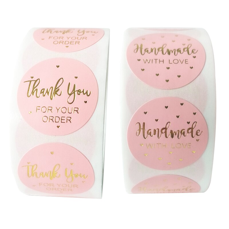 1000 stuks/partij ronde natuurlijke kraft handgemaakte stickers scrapbooking voor verpakking zelfklevende bedankstickers en zegellabels voor kantoorgebruik