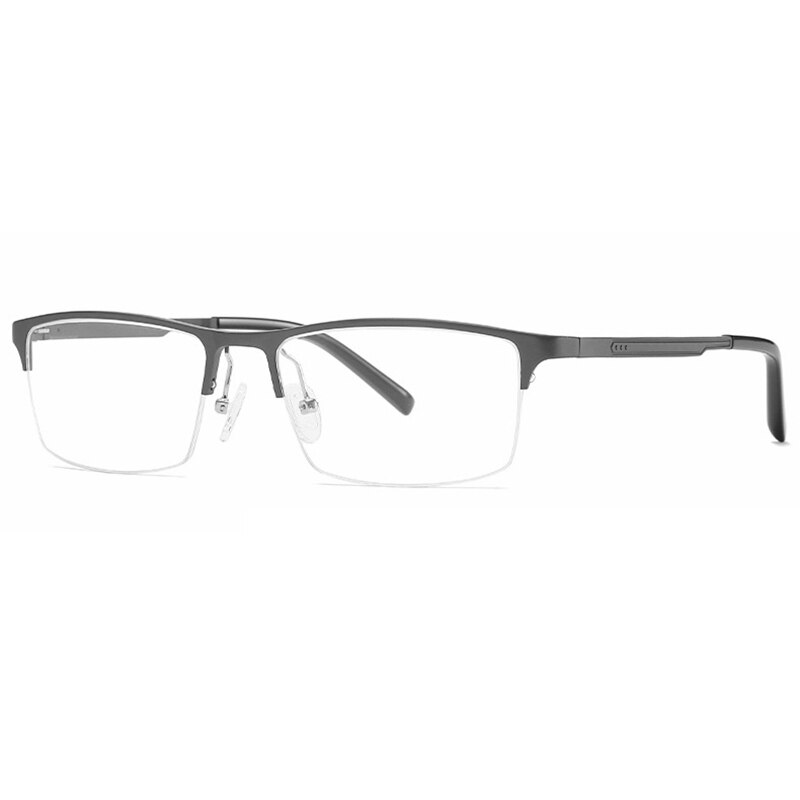 Half Rim Glasses Frame for Optical Eyewear with Recipe Prescription Eyeglasses Frame Spectacles Frame Eyewear: Gray