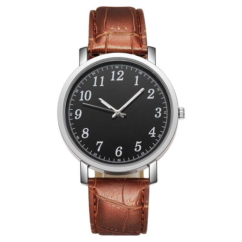 Lovers 'Horloge Eenvoudige Mannen En Vrouwen Horloge Casual Lederen Quartz Paar Klok Gekoppeld Horloges 2022 Amante Relógio: Men brown black