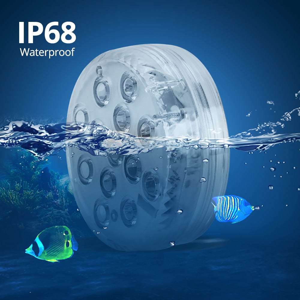 1/2/4 Pack LED Remote Controlled RGB Submersible Light IP68 Underwater Night Lamp Battery Operated for Vase Pool Fish Tank Pond