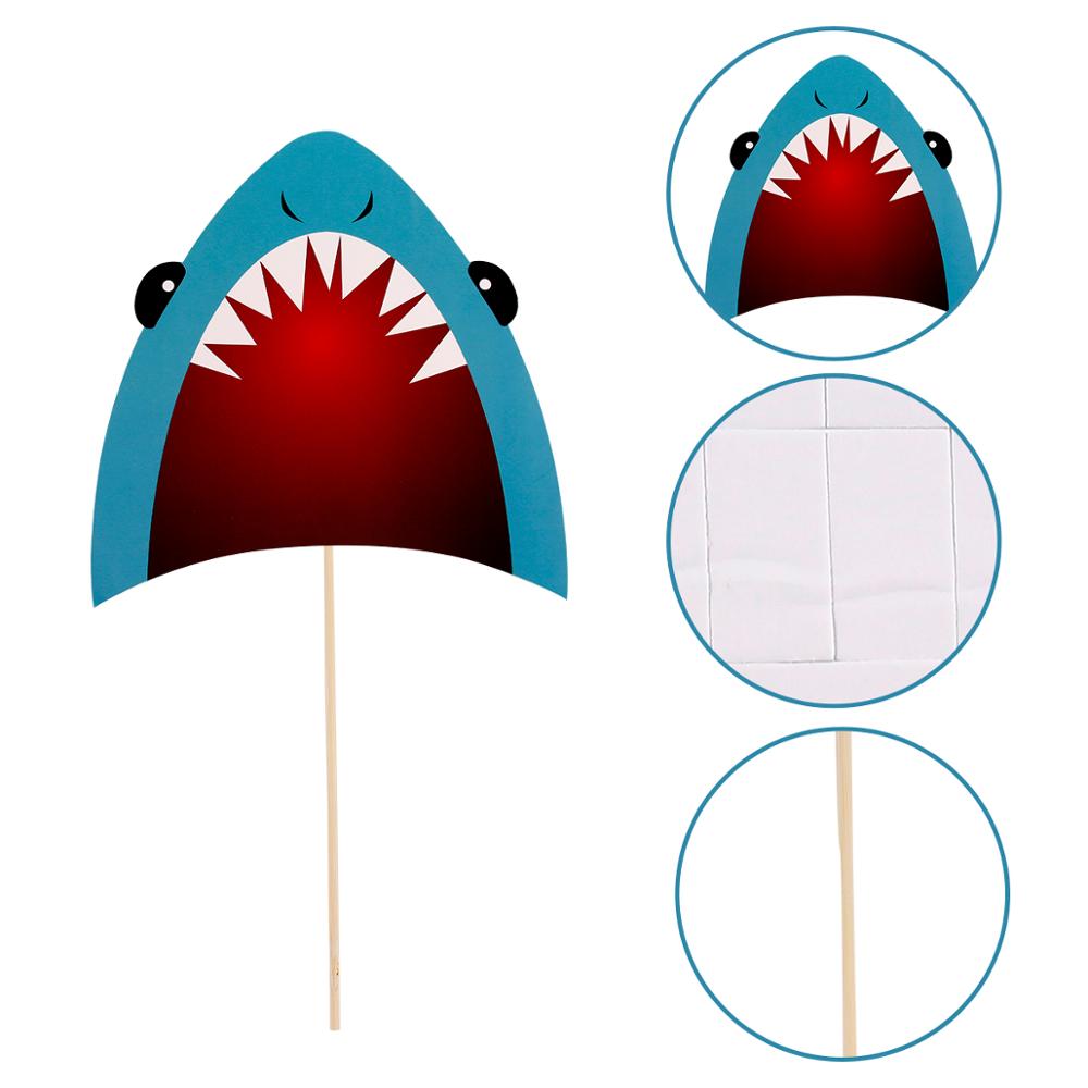 PATIMATE 25pcs Shark Theme Birthday Party Decorations Kids Photo Booth Prop Baby Shower Decor Prop Photo Frame Funny Background